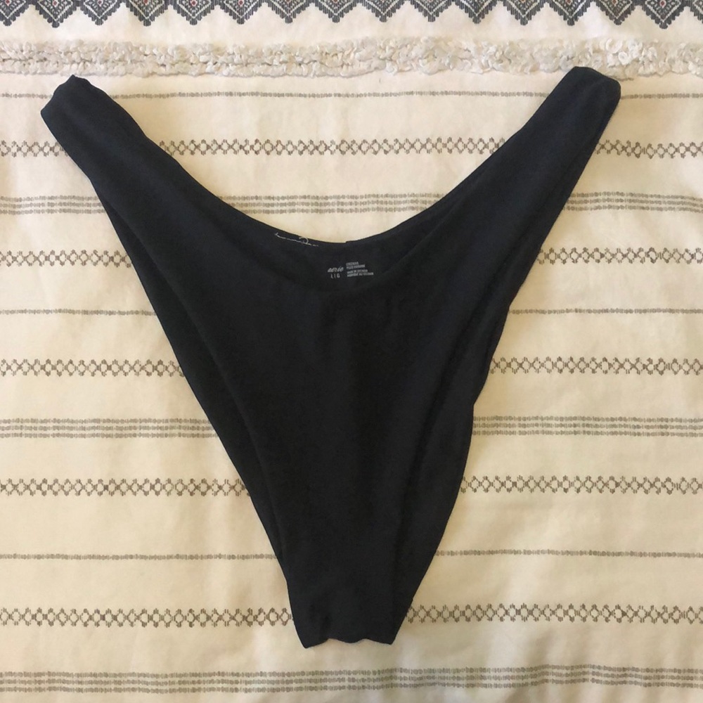 Black Aerie high cut cheeky bikini bottom